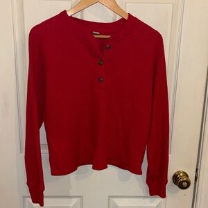 Old Navy Cropped Henley Plush Tee